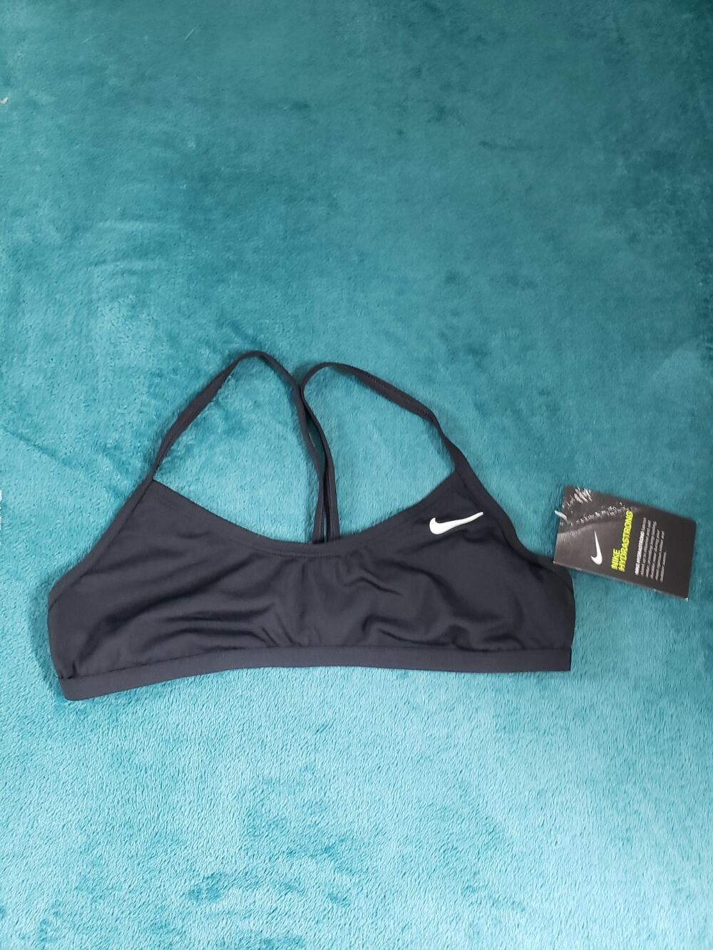 Nike Bra Size Medium Women Black Hydrastrong Performance Logo Ladies NWT